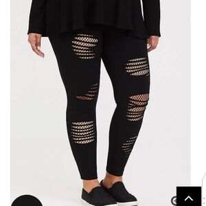 🆕SLASHED MESH UNDERLAY BLACK - PREMIUM LEGGING